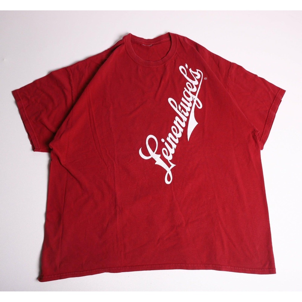 Vintage Y2K Leinenkugels Beer Graphic T-Shirt Mens XXL Red Short Sleeve Brewery